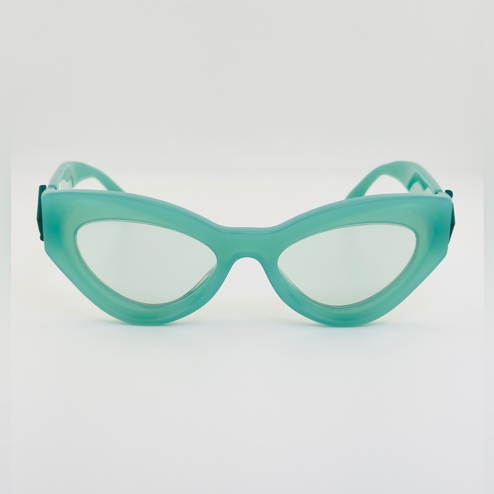 FENDI FF Diamonds Cat-eye women’s sunglasses FE401461 Light Green Frame - Picture 8 of 16